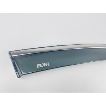 Дефлекторы окон Skoda Octavia A-5 2004-2013 Sedan/HB с нерж. хром полоской-4